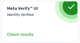 Identity verification results dashboard