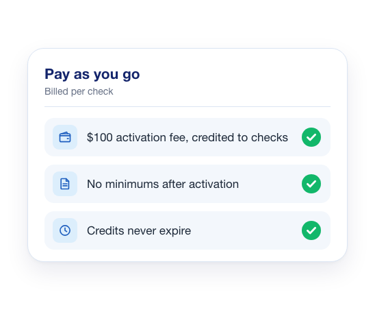 Pay Only for the Checks You Run