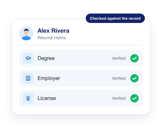 Check the Claims on the Resume